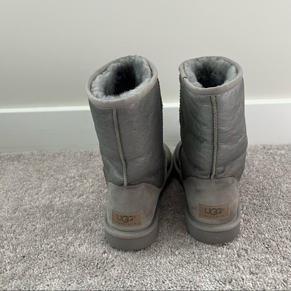 Silver Metallic Classic Short Ugg Boots - Picture 3 of 6